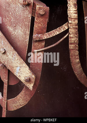 Peint Bronze Old Weathered Rusty Metal Texture abstrait Banque D'Images