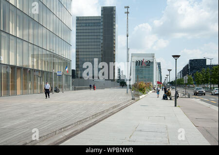 Stadtentwicklungsgebiet Rive Gauche, Paris, Bibliothèque nationale de France, Dominique Perrault, Paris 1996 - Projet de développement de la ville Rive Gauche, B Banque D'Images