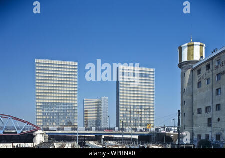 Stadtentwicklungsgebiet Rive Gauche, Paris, Bibliothèque nationale de France, Dominique Perrault, Paris 1996 - Projet de développement de la ville Rive Gauche, B Banque D'Images