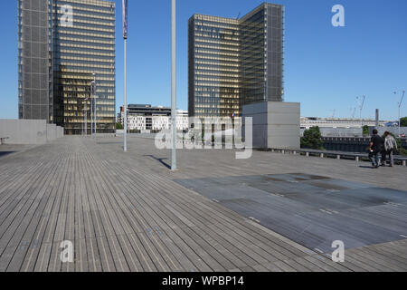 Stadtentwicklungsgebiet Rive Gauche, Paris, Bibliothèque nationale de France, Dominique Perrault, Paris 1996 - Projet de développement de la ville Rive Gauche, B Banque D'Images