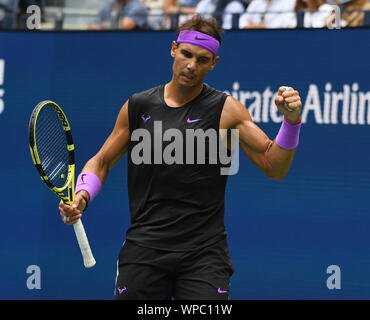 New York Flushing Meadows US Open 2019 08/09/19 Jour 14 Rafael Nadal (ESP) dans la région de mens des célibataires Photo finale Roger Parker International Sports - Photos Ltd/Alamy Live News Banque D'Images