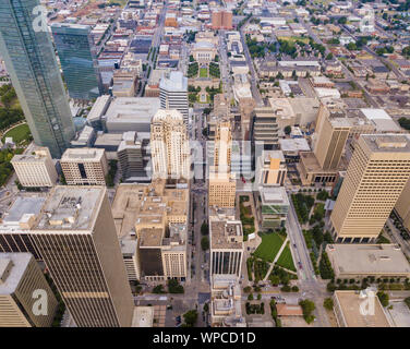 Vue aérienne du centre-ville d'Oklahoma City. Banque D'Images