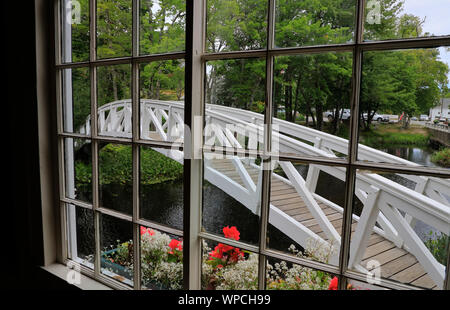 L'avis de Thaddeus Shepley Somes Memorial Bridge à partir de la Hutte du Selectmen.Somesville.Mount Desert Island.Le parc national Acadia.Maine.USA Banque D'Images