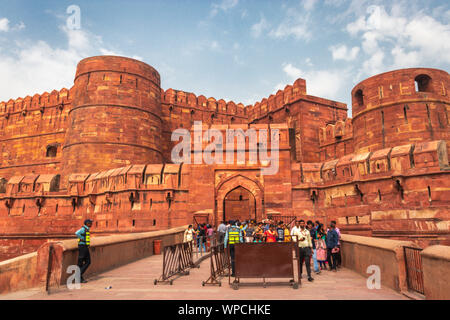 Fort d'agra est de l'image prendre à Agra Uttar Pradesh Inde le 02 avril 2019. C'est l'une des sept merveilles du monde ainsi que l'UNESCO World Heritage site. Banque D'Images