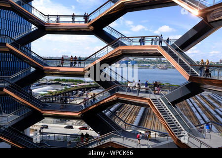 Vue depuis le navire à Hudson Yards avec les gares de triage et du New Jersey dans la distance Banque D'Images