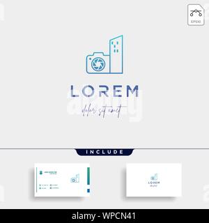 Logo Ville vectoriel Modèle Caméra Design Symbole Illustration de Vecteur