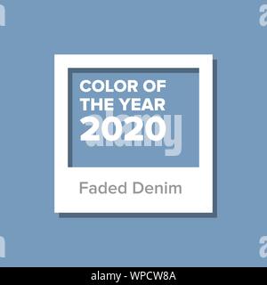 Couleur en denim délavé, de l'année 2020. Vector Illustration de Vecteur