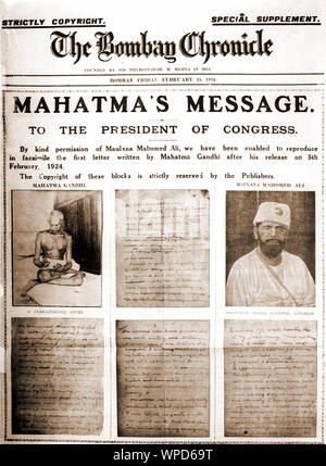 Bombay Chronicle, l'Inde, l'Asie, le 8 février 1924