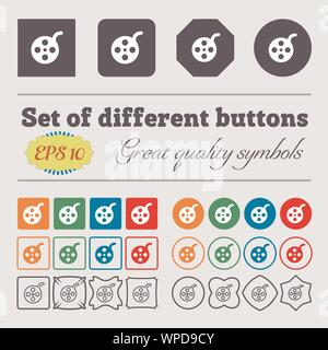 L'icône Film signe. Grand jeu de colorful, diversifiée et de grande qualité boutons. Vector Illustration de Vecteur