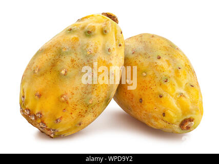Le figuier de barbarie rouge chemin fruit isolated on white Banque D'Images