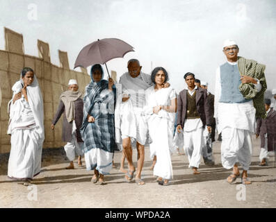 Mahatma Gandhi et d'autres Congrès Haripura sur campus, Gujarat, Inde, Asie, Février 1938 Banque D'Images