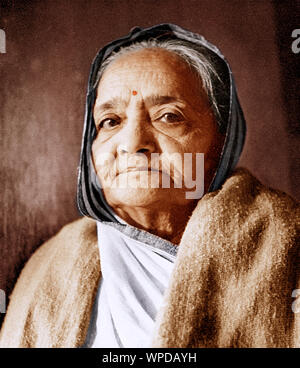 Old vintage photo de Kasturba Gandhi, Inde, Asie, 1940 Banque D'Images