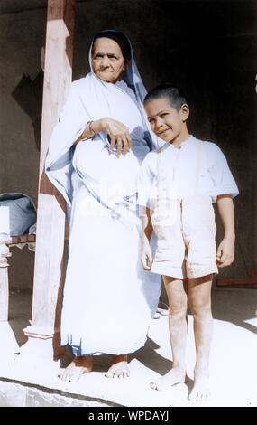 Kasturba Gandhi Ashram Sevagram, Kahandas avec, à Wardha, Maharashtra, Inde, Asie, 1939 Banque D'Images