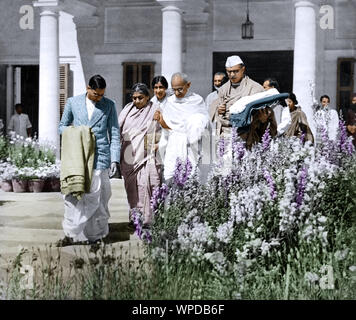 Mahatma Gandhi Sarojini Naidu, Rajkumari Amrit Kaur, Delhi, Inde, Asie, Mars 15, 1939 Banque D'Images