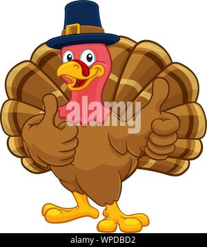 Thanksgiving Turquie Pilgrim Hat Personnage Illustration de Vecteur