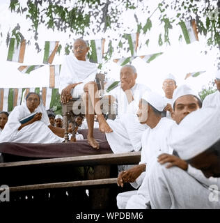 Mahatma Gandhi, Sardar Vallabhbhai Patel Maniben Patel, Surat, Gujarat, Inde, Asie, janvier 1939 Banque D'Images