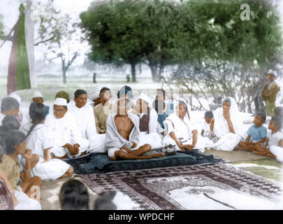 Mahatma Gandhi et Kasturba Gandhi lors d'une réception, l'Inde, l'Asie, 1940 Banque D'Images