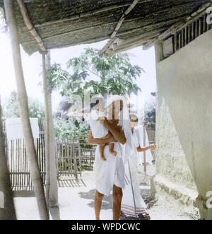 Mahatma Gandhi réalisation Anand fils d'Shardaben Satyagraha Ashram, Shukla à Sevagram, Wardha, Maharashtra, Inde, Asie, Mai 1940 Banque D'Images