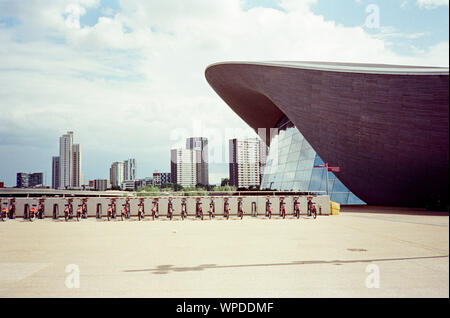 Centre aquatique de Londres , Queen Elizabeth Olympic Park, Stratford, London, Angleterre, Royaume-Uni. Banque D'Images