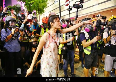 Hong Kong, Chine. 05Th Sep 2019. Ce qui a commencé comme comme une manifestation pacifique a dégénéré lorsque des manifestants et la police d'affrontements à plusieurs endroits à Hong Kong. Un civil est l'expression elle-même. Gonzales : Crédit Photo/Alamy Live News Banque D'Images