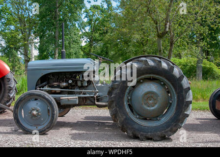 Bien utilisé 1950 Massey Ferguson TE20 gris tracteur modèle Mount Stuart île de Bute Ecosse Royaume-Uni passagers gauche face visible afficher les anciens Banque D'Images