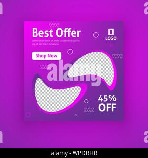Meilleure offre social media poster template Illustration de Vecteur