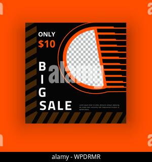 Grande vente aliments modèle post médias sociaux Illustration de Vecteur