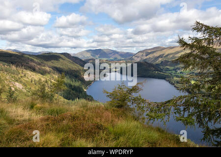 Blencathra Vue à travers Thirlmere de Fisher Crag, Lake District, Cumbria, Royaume-Uni Banque D'Images