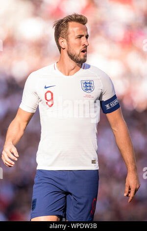 Londres, ANGLETERRE - 07 SEPTEMBRE : Harry Kane, de l'Angleterre durant l'UEFA Euro 2020 match de qualification entre l'Angleterre et la Bulgarie au stade de Wembley, le 7 septembre 2019 à Londres, en Angleterre. (Photo par Sebastian Frej/MO Media) Banque D'Images