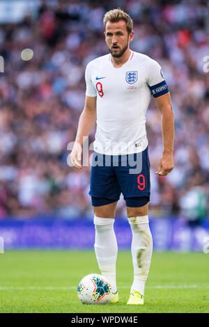 Londres, ANGLETERRE - 07 SEPTEMBRE : Harry Kane, de l'Angleterre il notation 3e objectif durant l'UEFA Euro 2020 match de qualification entre l'Angleterre et la Bulgarie au stade de Wembley, le 7 septembre 2019 à Londres, en Angleterre. (Photo par Sebastian Frej/MO Media) Banque D'Images