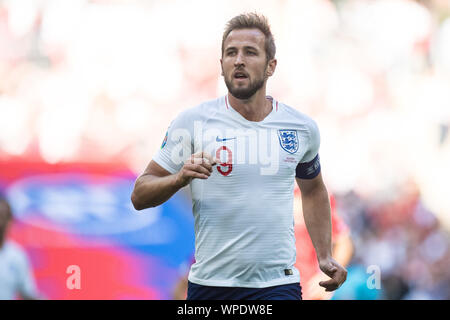 Londres, ANGLETERRE - 07 SEPTEMBRE : Harry Kane, de l'Angleterre durant l'UEFA Euro 2020 match de qualification entre l'Angleterre et la Bulgarie au stade de Wembley, le 7 septembre 2019 à Londres, en Angleterre. (Photo par Sebastian Frej/MO Media) Banque D'Images