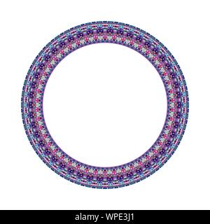 Cercle mosaïque géométrique isolés - frontière circulaire ornementales élément du vecteur coloré Illustration de Vecteur