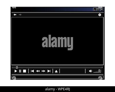 Dans l'interface lecteur vidéo rétro moderne thème mode. Illustration de Vecteur