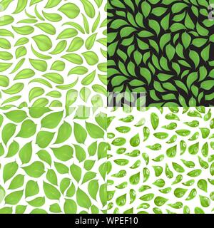 Ensemble de modèles transparente composée de feuilles, dans un style différent. Illustration de Vecteur