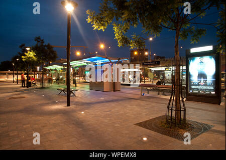 Paris, le tramway moderne Linie T3bis, Porte de Pantin Banque D'Images