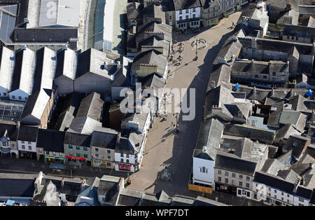 Vue aérienne de Stricklandgate, Kendal, Cumbria, Royaume-Uni Banque D'Images
