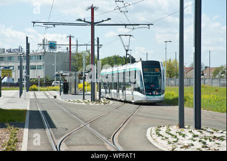 Paris, Tramway Villejuif - Rungis - Orly - Athis-Mons, T7 Banque D'Images