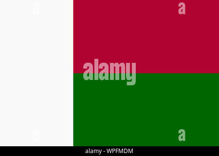 Un drapeau rouge Madagascar background illustration vert blanc Banque D'Images