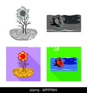 Objet isolé de la météo et de détresse signe. Ensemble de conditions météorologiques et d'illustration vectorielle stock crash. Illustration de Vecteur