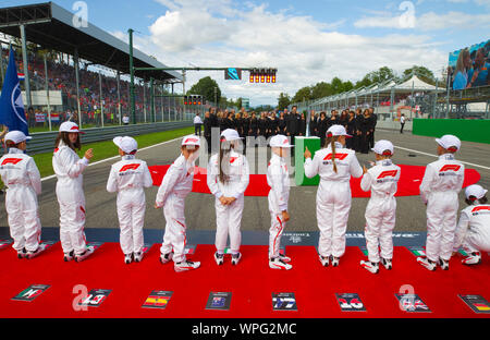 Monza, Italie - 08 septembre 2019 : FIA Formula One World Championship, Grand Prix d'Italie avec grille de départ dans le monde de l'utilisation | Atmosphère Banque D'Images