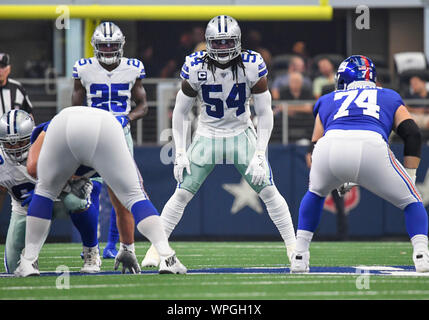 Sep 08, 2019 Dallas Cowboys : milieu linebacker Jaylon Smith # 54 lors d'un match de la NFL entre les Giants de New York et les Cowboys de Dallas à AT&T Stadium à Arlington, TX Dallas battu New York 35-17 Albert Pena/CSM Banque D'Images