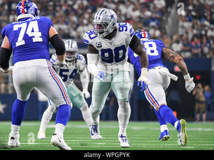 Sep 08, 2019 : Dallas Cowboys défensive fin Demarcus Lawrence # 90 lors d'un match de la NFL entre les Giants de New York et les Cowboys de Dallas à AT&T Stadium à Arlington, TX Dallas battu New York 35-17 Albert Pena/CSM Banque D'Images