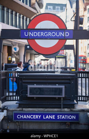 La station de métro Chancery Lane Banque D'Images