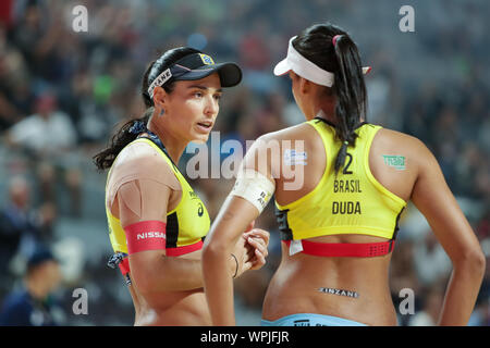 AGATHA BEDNARCZUK (L) lors de World Tour Finals 2019 - finale femmes , Rome, Italie, 08 septembre 2019, le volley-ball Beach Volley Banque D'Images