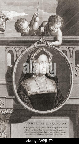 Catherine d'Aragon, également orthographié Katherine, 1485-1536. Première épouse d'Henry VIII. Banque D'Images