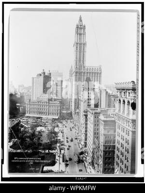 En regardant vers le sud sur le B'way, Froom (sic) Chambers St. Banque D'Images