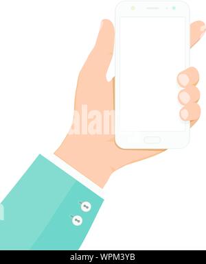 Smartphone dans la main. Vector illustration colorée en télévision cartoon style. Illustration de Vecteur