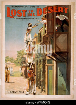 Perdus dans le désert l'événement sensationnel de l'année : un feuilleton sur les lignes nouvelles et originales : par Owen Davis. Banque D'Images