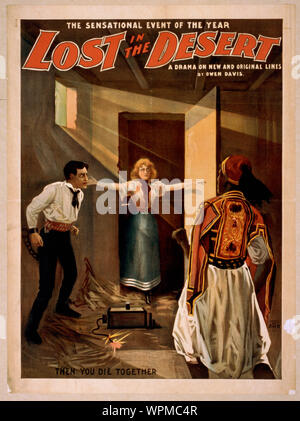 Perdus dans le désert l'événement sensationnel de l'année : un feuilleton sur les lignes nouvelles et originales : par Owen Davis. Banque D'Images