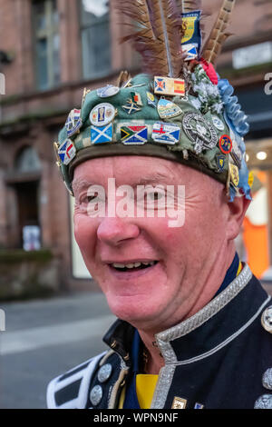 Glasgow, Ecosse, Royaume-Uni. 9 Septembre, 2019. L'Ecosse football fan faire son chemin à l'Ecosse v Belgique UEFA Euro Qualifier match à Hampden Park. Credit : Skully/Alamy Live News Banque D'Images